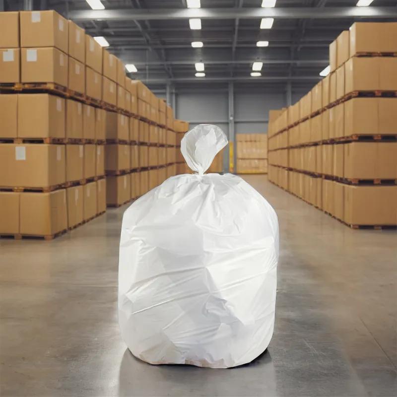 Victoria Bay Can Liner 30X36 IN 20-30 GAL Opaque White LLDPE 0.75MIL Roll 25 Count/Roll 8 Rolls/Case