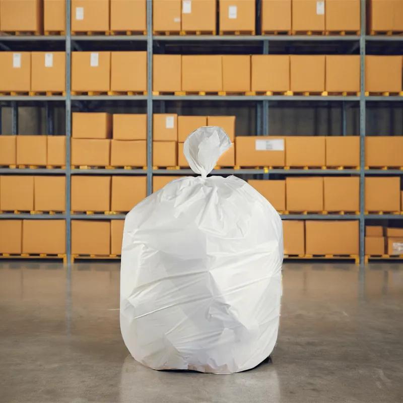 Victoria Bay Can Liner 30X36 IN 20-30 GAL Opaque White LLDPE 0.75MIL Roll 25 Count/Roll 8 Rolls/Case