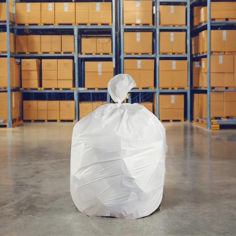 Victoria Bay Can Liner 30X36 IN 20-30 GAL Opaque White LLDPE 0.75MIL Roll 25 Count/Roll 8 Rolls/Case