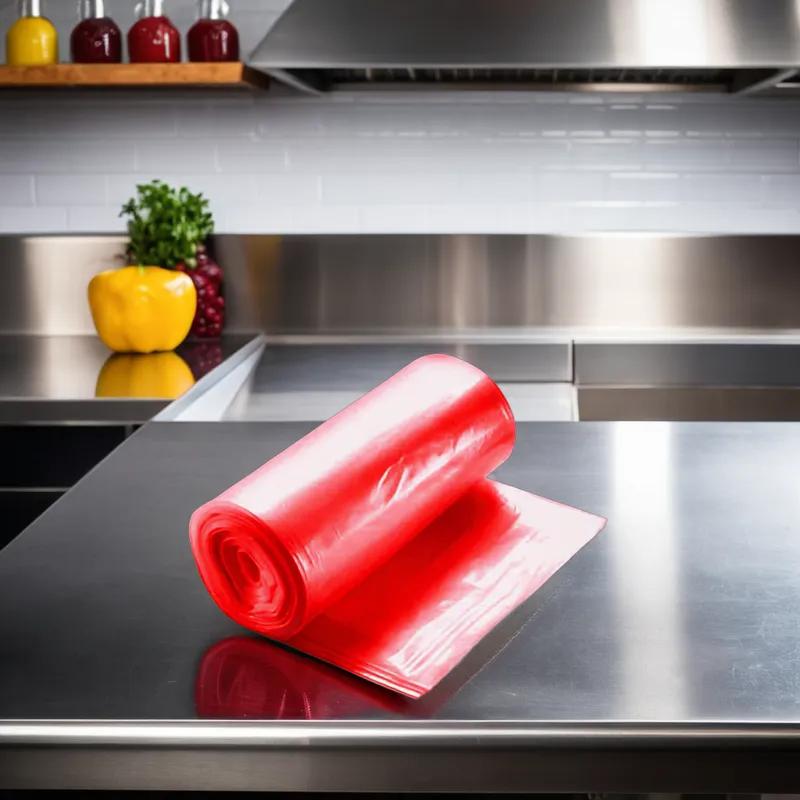 Victoria Bay Can Liner Biohazard Bag 33X39 IN 33 GAL Red LLDPE 1.3MIL Roll 150/Case