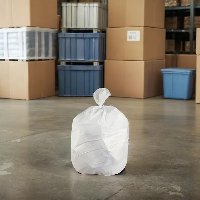 Victoria Bay Can Liner 33X39 IN 33 GAL Opaque White LLDPE 1MIL Roll 25 Count/Roll 8 Rolls/Case
