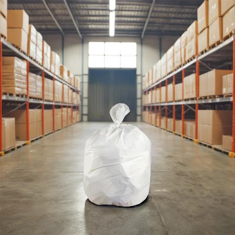 Victoria Bay Can Liner 33X39 IN 33 GAL Opaque White LLDPE 1MIL Roll 25 Count/Roll 8 Rolls/Case