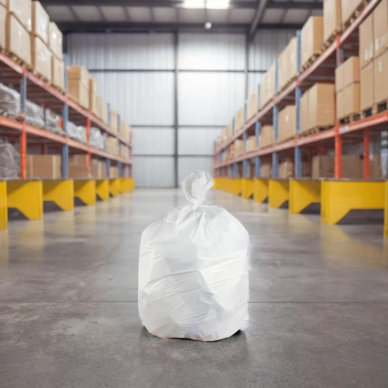 Victoria Bay Can Liner 33X39 IN 33 GAL Opaque White LLDPE 1MIL Roll 25 Count/Roll 8 Rolls/Case