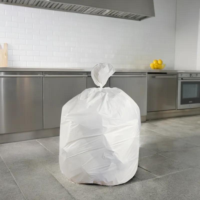 Victoria Bay Can Liner 33X39 IN 33 GAL Opaque White LLDPE 0.75MIL Roll 25 Count/Roll 6 Rolls/Case