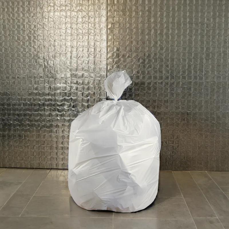 Victoria Bay Can Liner 33X39 IN 33 GAL Opaque White LLDPE 0.75MIL Roll 25 Count/Roll 6 Rolls/Case