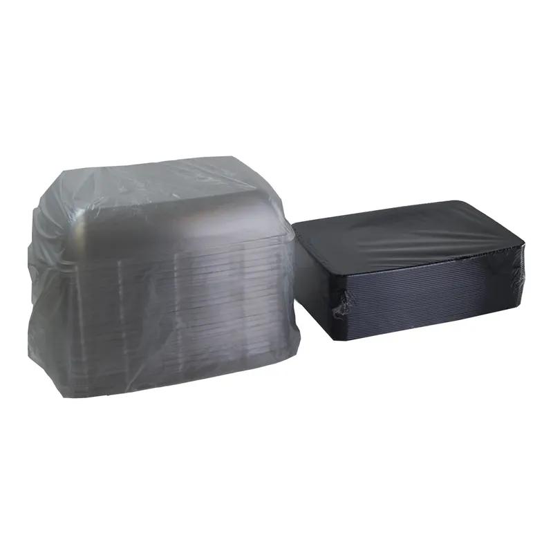 Mozaïk® Serving Tray Base & Lid Combo With High Dome Lid 8X11 IN PP Black Clear Rectangle 72/Case