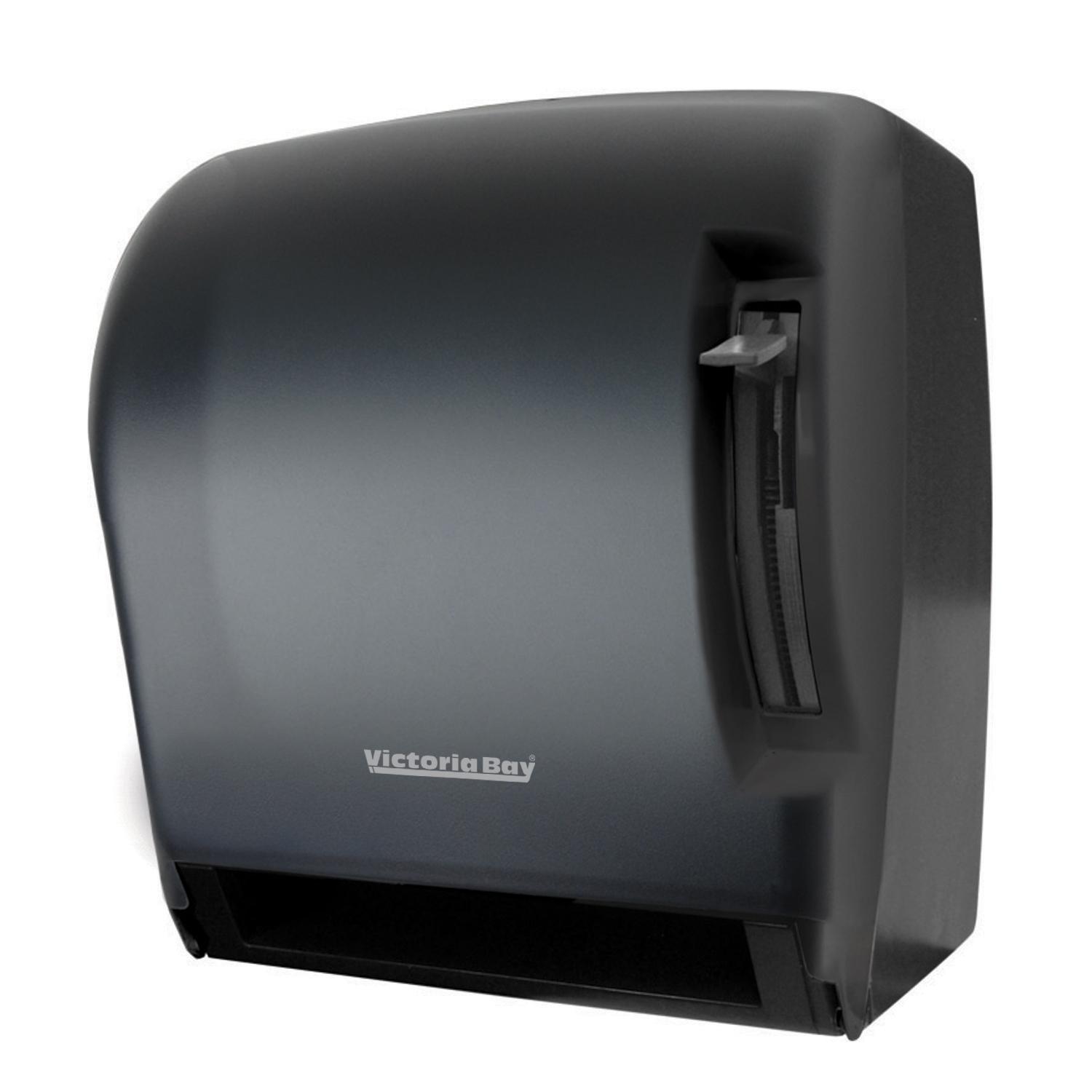 Victoria Bay Paper Towel Dispenser 9.61X11.88X13.71 IN Plastic Black Translucent 1-Roll Push Lever 1/Case