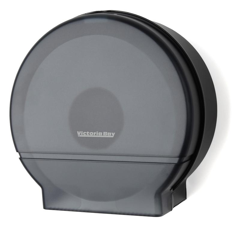 Victoria Bay Toilet Paper Dispenser 9X5.37X11.47X11.22 IN Plastic Black Translucent Jumbo (JRT) 1-Roll 1/Each