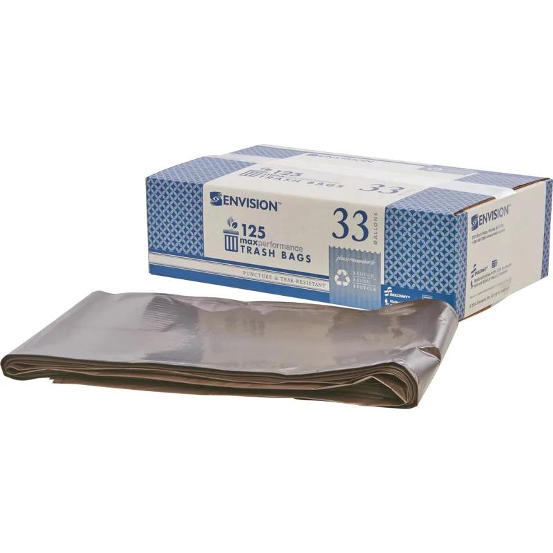 Can Liner 33X39 IN Brown 1.2MIL Extra Heavy Duty Flat Pack Puncture Resistant Tear Resistant 125/Case