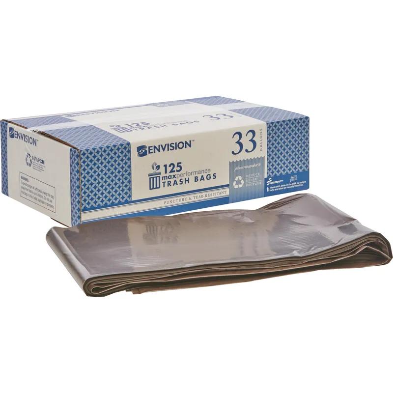 Can Liner 33X39 IN Brown 1.2MIL Extra Heavy Duty Flat Pack Puncture Resistant Tear Resistant 125/Case