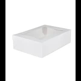 Bakery Box 14X10X4 IN SBS Paperboard White Rectangle Lock Corner With Window 100/Case