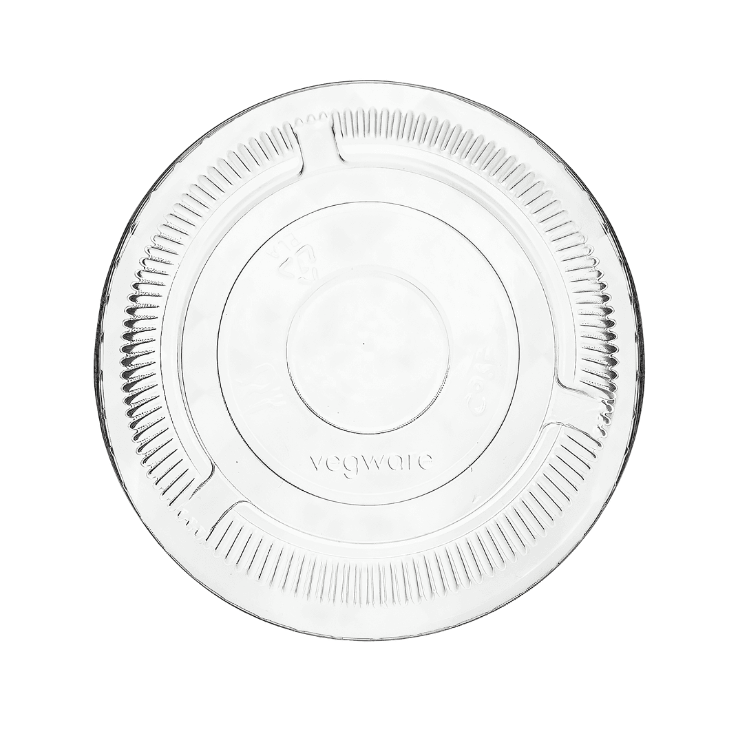 96-Series Lid Flat PLA For Container No Hole 20 Count/Pack 50 Packs/Case 1000 Count/Case