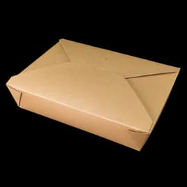 Bio-Plus Earth® #2 Take-Out Box 8.4375X1.875 IN Fiber Kraft Plain Rectangle Leak Resistant 200/Case