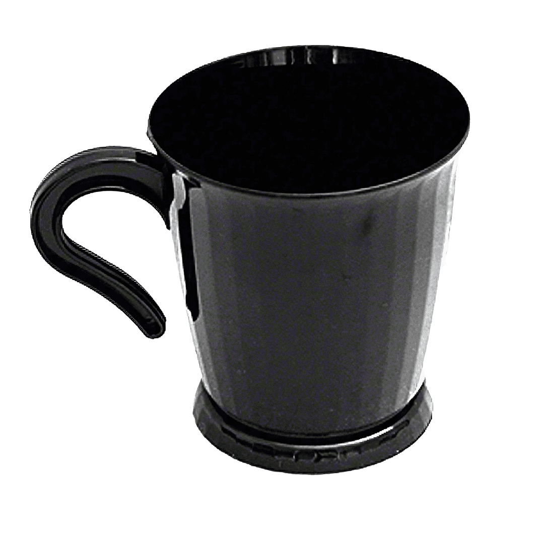 Cup Mug 8 FLOZ Plastic Black 10 Count/Pack 24 Packs/Case 240 Count/Case