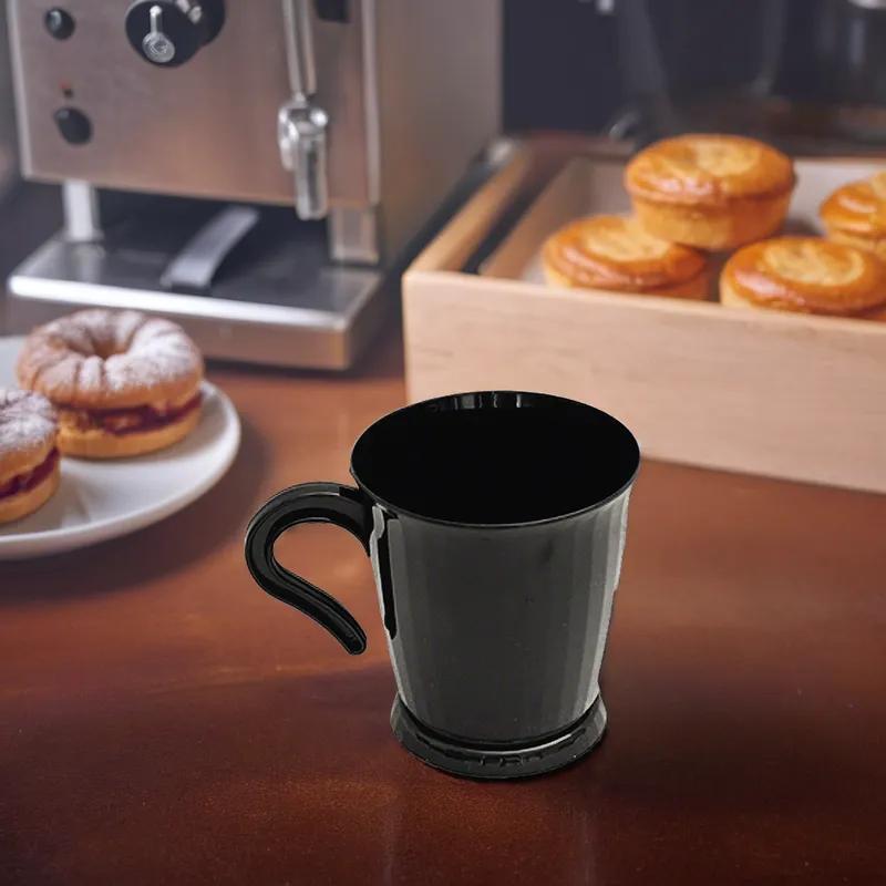 Cup Mug 8 FLOZ Plastic Black 10 Count/Pack 24 Packs/Case 240 Count/Case