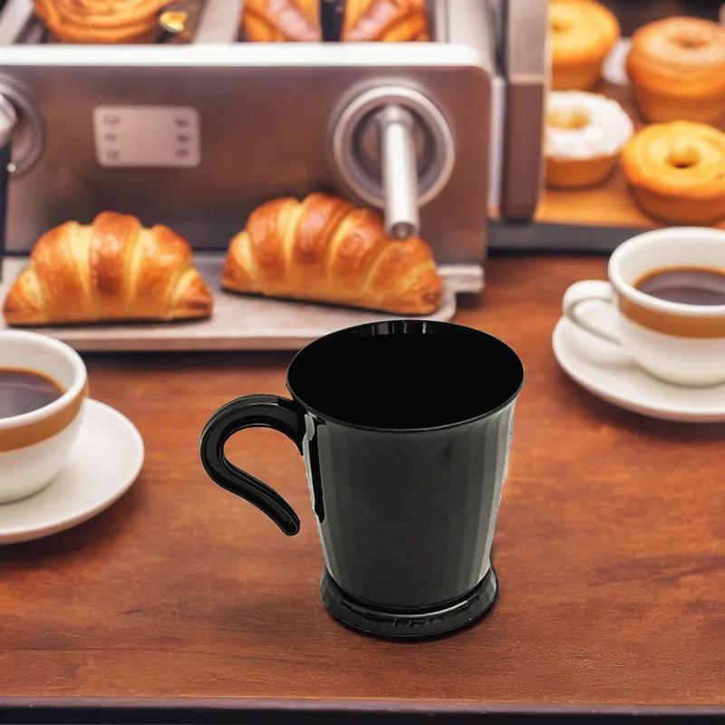 Cup Mug 8 FLOZ Plastic Black 10 Count/Pack 24 Packs/Case 240 Count/Case