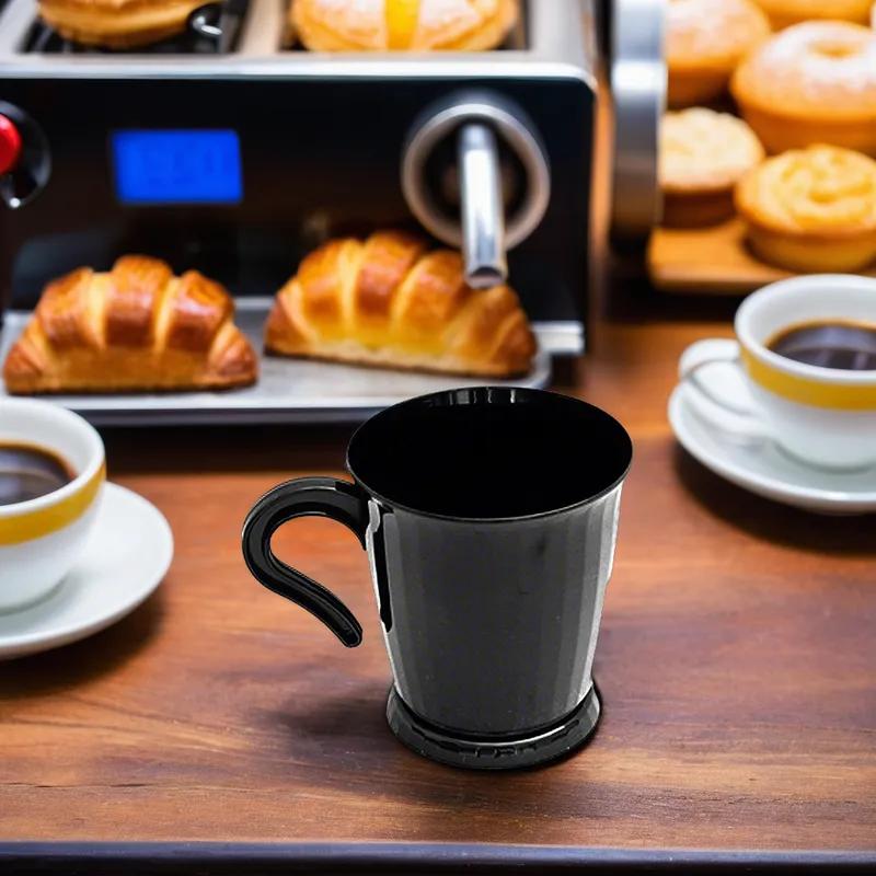 Cup Mug 8 FLOZ Plastic Black 10 Count/Pack 24 Packs/Case 240 Count/Case