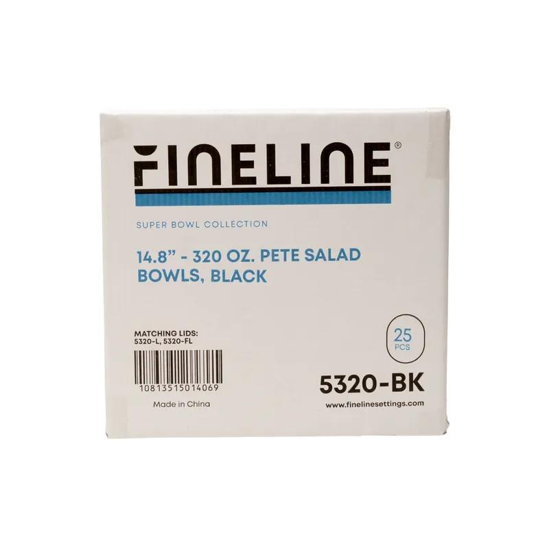 Salad Bowl 320 OZ PET Black Round 25/Case