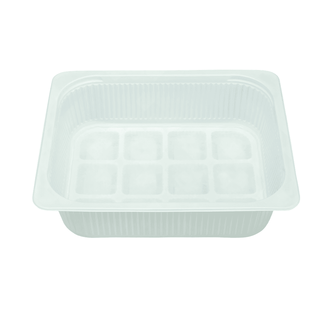 Take-Out Tray 12.5X10X3.25 IN White Ribbed 164/Case