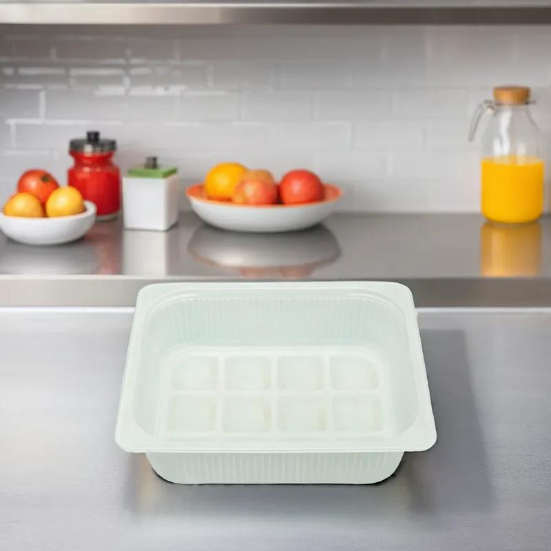 Take-Out Tray 12.5X10X3.25 IN White Ribbed 164/Case