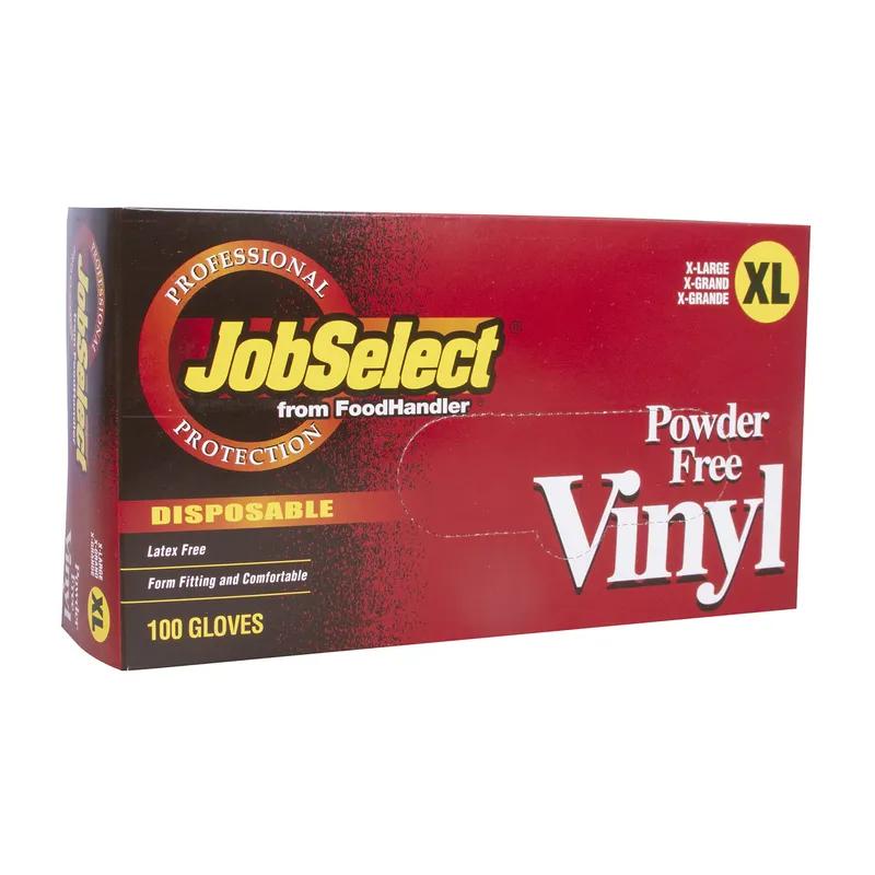 JobSelect® Gloves XL Clear Vinyl Powder-Free 100 Count/Pack 10 Packs/Case 1000 Count/Case