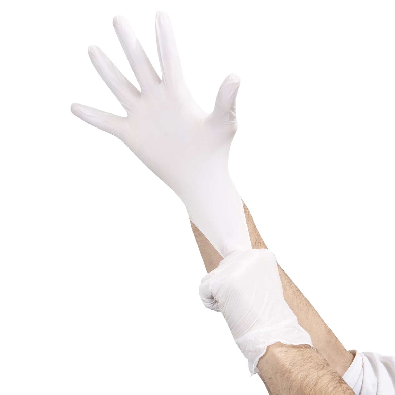 JobSelect® Gloves Medium (MED) White Synthetic Vinyl Powder-Free 100 Count/Box 10 Box/Case