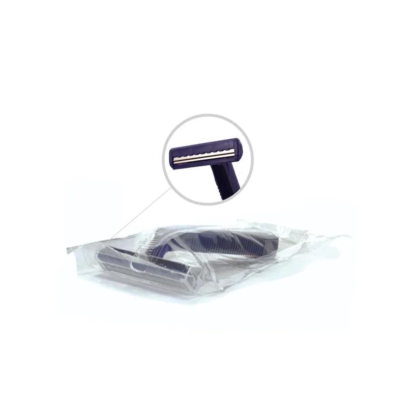 Shaving Razor 4 IN Blue Wrapped Disposable Twin Blade 144/Case
