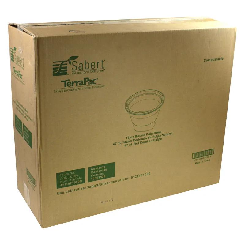 Bowl 16 OZ Pulp Fiber Kraft Round 1000/Case