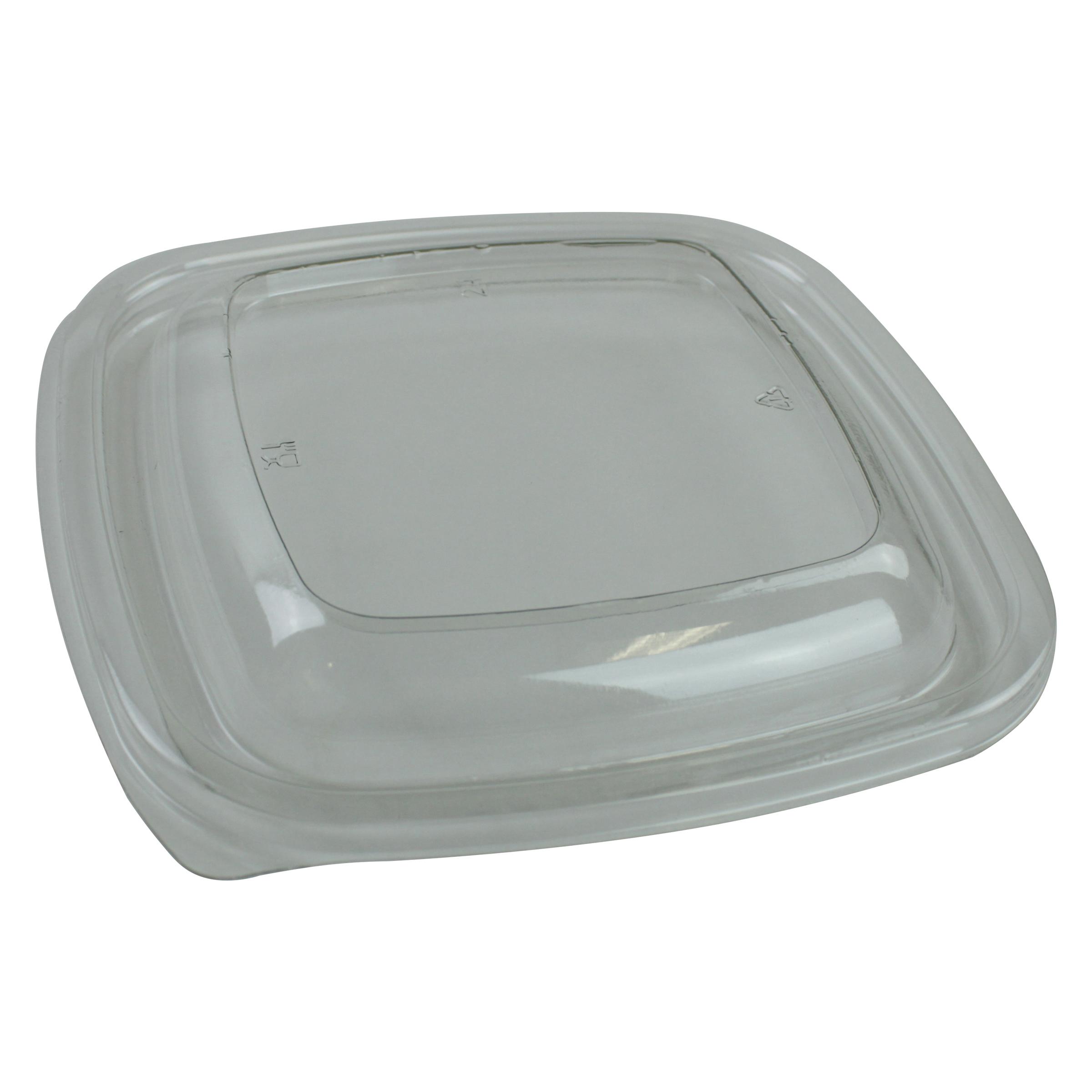 Lid Dome 5.63X5.63X0.63 IN 1 Compartment PET Clear Square For 12-16 OZ Bowl Unhinged 500/Case