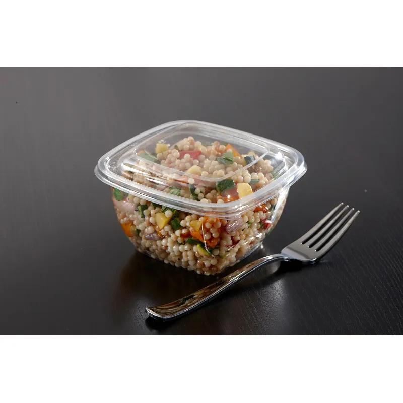 Lid Dome 5.63X5.63X0.63 IN 1 Compartment PET Clear Square For 12-16 OZ Bowl Unhinged 500/Case