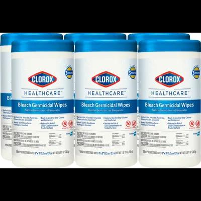 Clorox Healthcare® Bleach Germicidal Floral One-Step Disinfectant Multi Surface Wipe 150 Count/Pack 6 Packs/Case