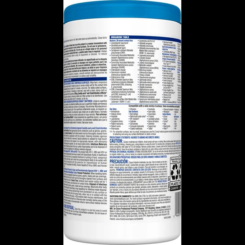 Clorox Healthcare® Bleach Germicidal Floral One-Step Disinfectant Multi Surface Wipe 150 Count/Pack 6 Packs/Case