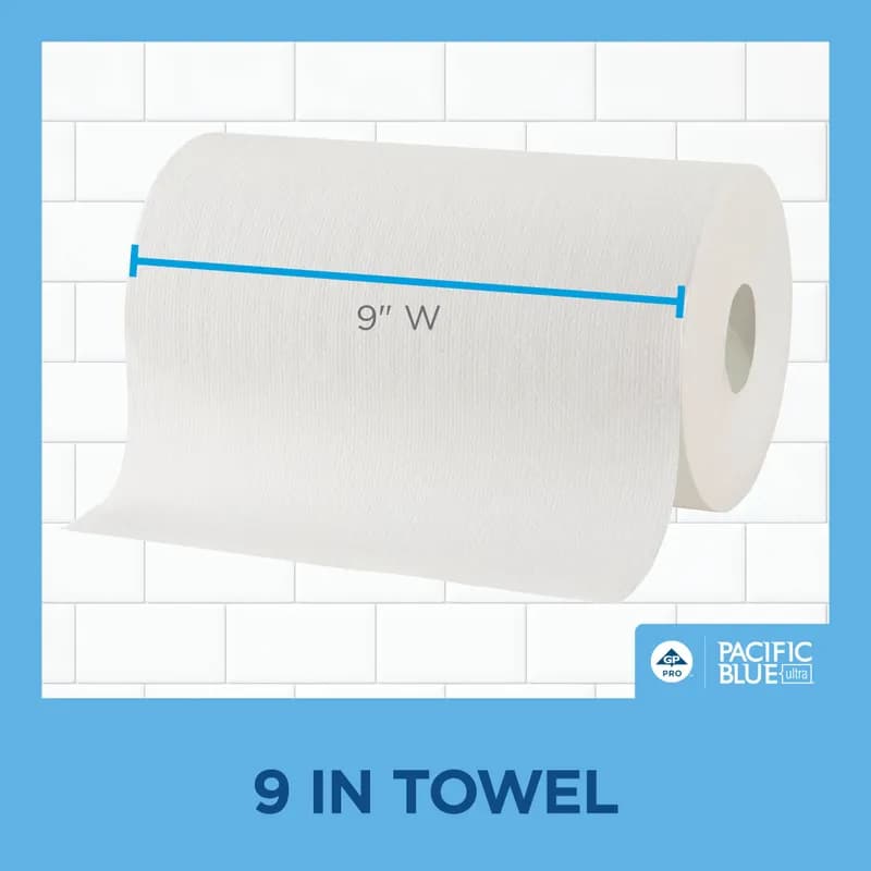 Pacific Blue Ultra™ Roll Paper Towel Pacific Blue Ultra SofPull® 9IN X400FT 1PLY White Standard Roll 6 Rolls/Case