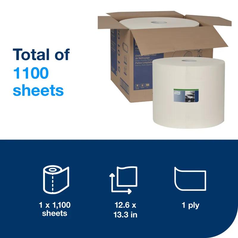 Tork Cleaning Cloth 13.268X4.961 IN 1216.21 FT White Refill 1100 Sheets/Roll 1 Rolls/Case 1100 Sheets/Case