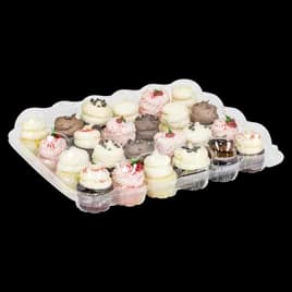 Cupcake Hinged Container With Dome Lid Mini 24 CT 12.38X10X2.25 IN PET Clear 110/Case