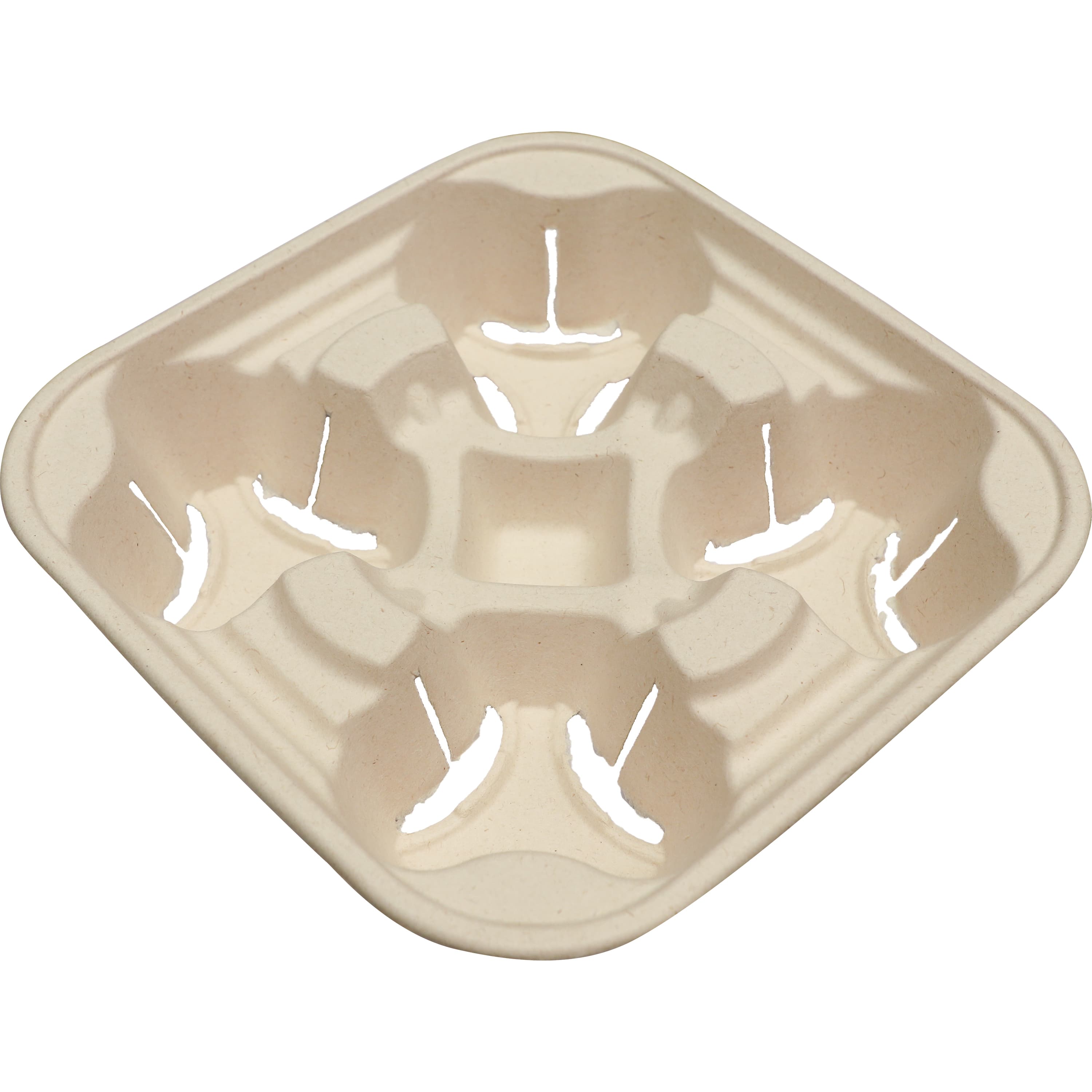 Cup Carrier 4 Compartment Plant Fiber Unbleached 600/Case