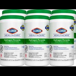 Clorox Healthcare® Hydrogen Peroxide Unscented One-Step Disinfectant Multi Surface Wipe 155 Count/Pack 6 Packs/Case