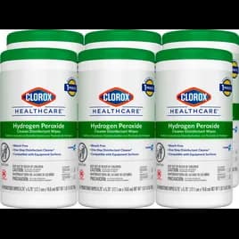 Clorox Healthcare® Hydrogen Peroxide Unscented One-Step Disinfectant Multi Surface Wipe 155 Count/Pack 6 Packs/Case