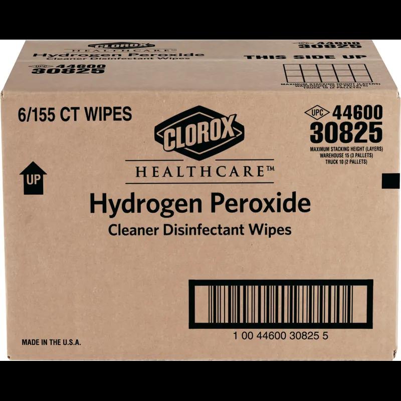 Clorox Healthcare® Hydrogen Peroxide Unscented One-Step Disinfectant Multi Surface Wipe 155 Count/Pack 6 Packs/Case