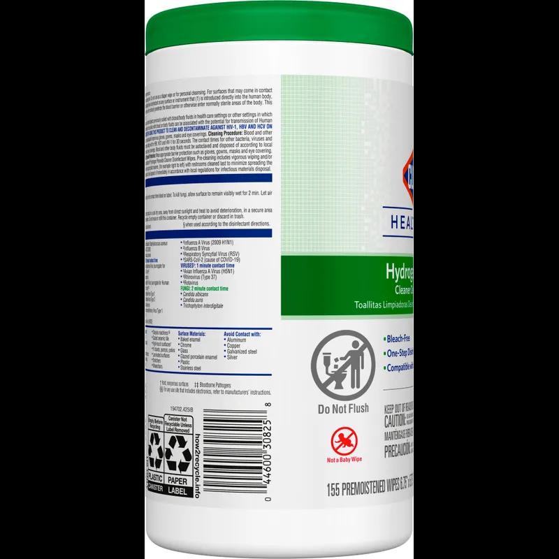 Clorox Healthcare® Hydrogen Peroxide Unscented One-Step Disinfectant Multi Surface Wipe 155 Count/Pack 6 Packs/Case