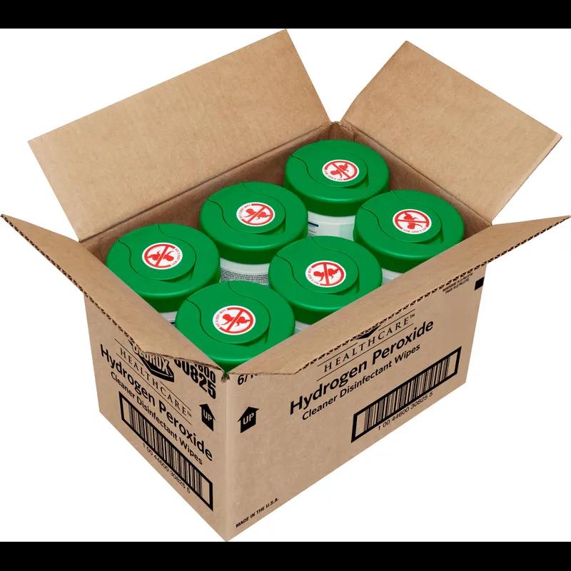 Clorox Healthcare® Hydrogen Peroxide Unscented One-Step Disinfectant Multi Surface Wipe 155 Count/Pack 6 Packs/Case