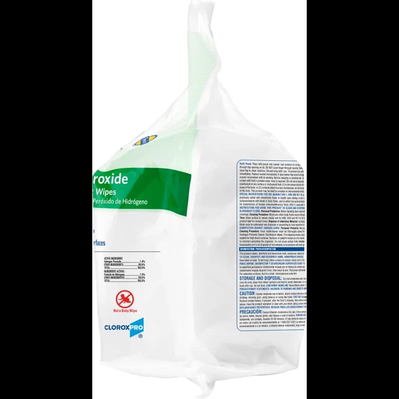 Clorox Healthcare® Hydrogen Peroxide Unscented 1-Step Disinfectant Clnr Multi Surf Wipe Rfll 185 Count/Pack 2 Packs/Case