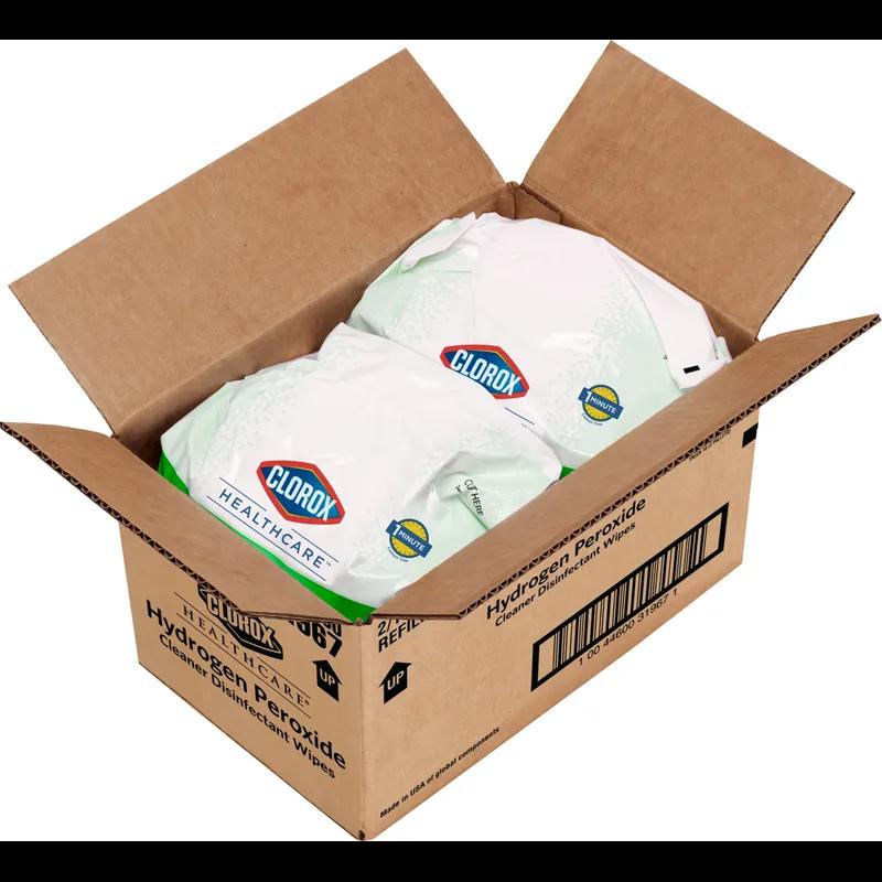 Clorox Healthcare® Hydrogen Peroxide Unscented One-Step Disinfectant Multi Surface Wipe 185 Count/Pack 2 Packs/Case