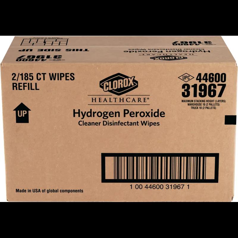 Clorox Healthcare® Hydrogen Peroxide Unscented One-Step Disinfectant Multi Surface Wipe 185 Count/Pack 2 Packs/Case