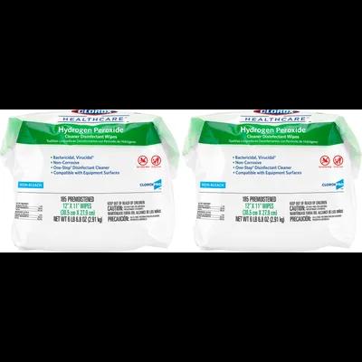 Clorox Healthcare® Hydrogen Peroxide Unscented One-Step Disinfectant Multi Surface Wipe 185 Count/Pack 2 Packs/Case