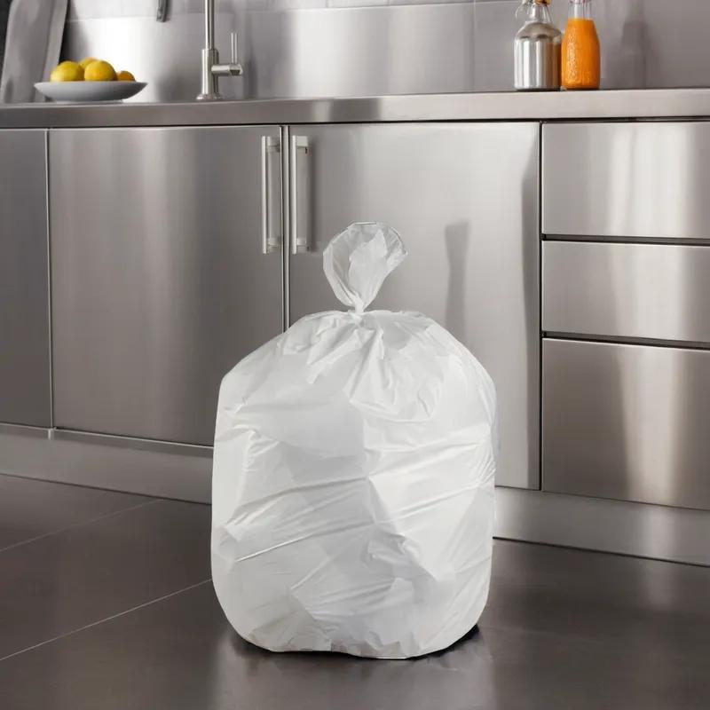 Victoria Bay Can Liner 40X46 IN 40-45 GAL Opaque White LLDPE 1MIL Roll 20 Count/Roll 5 Rolls/Case