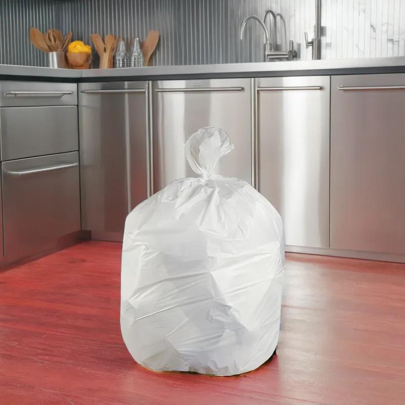 Victoria Bay Can Liner 40X46 IN 40-45 GAL Opaque White LLDPE 1MIL Roll 20 Count/Roll 5 Rolls/Case