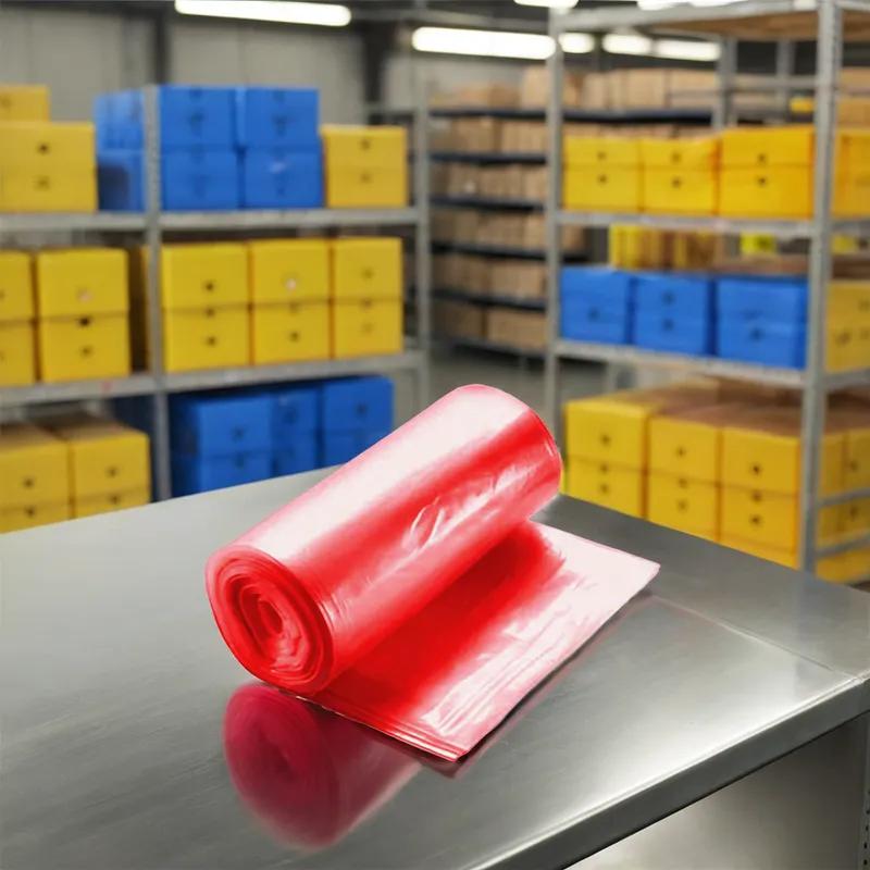 Victoria Bay Can Liner Biohazard Bag 37X50 IN 40 GAL Red LLDPE 1.3MIL Roll 25 Count/Roll 6 Rolls/Case