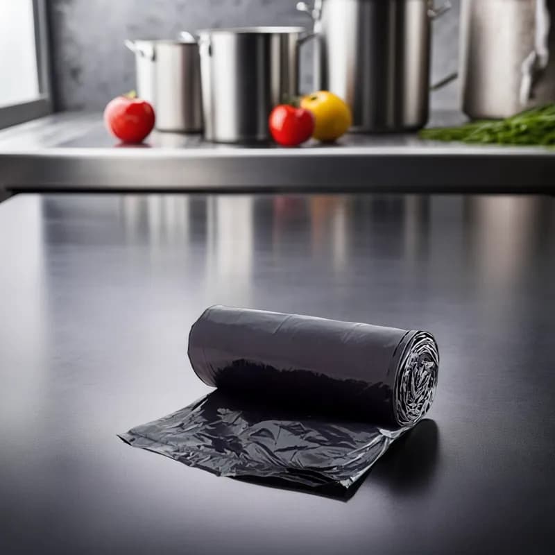 Victoria Bay Can Liner 43X48 IN 55 GAL Black LLDPE 1.7MIL Roll 10 Count/Roll 5 Rolls/Case