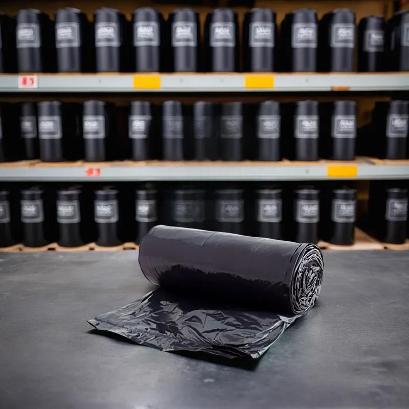 Victoria Bay Can Liner 40X58 IN 60 GAL Black LLDPE 2MIL Roll 20 Count/Roll 5 Rolls/Case 100 Count/Case